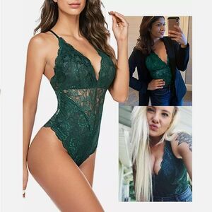 Lace Bodysuit Teddy One-Piece Babydoll Sleepwear